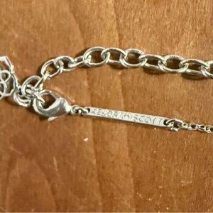 Kendra Scott Silver rhodium plated necklace with mother of pearl pendant